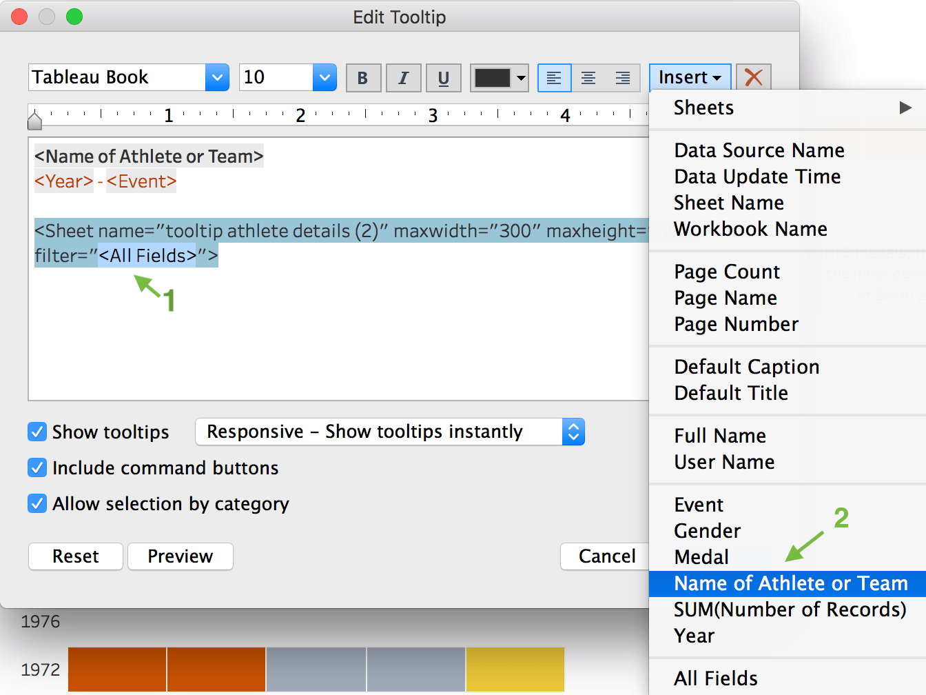 Tableau 10.5 How to change the filter in the Viz in tooltip?