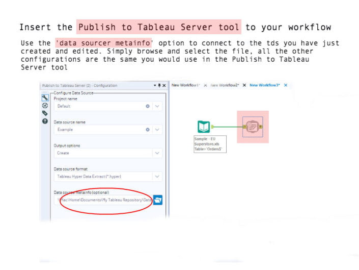 Create tdsx using Publish to Tableau Server tool Alteryx