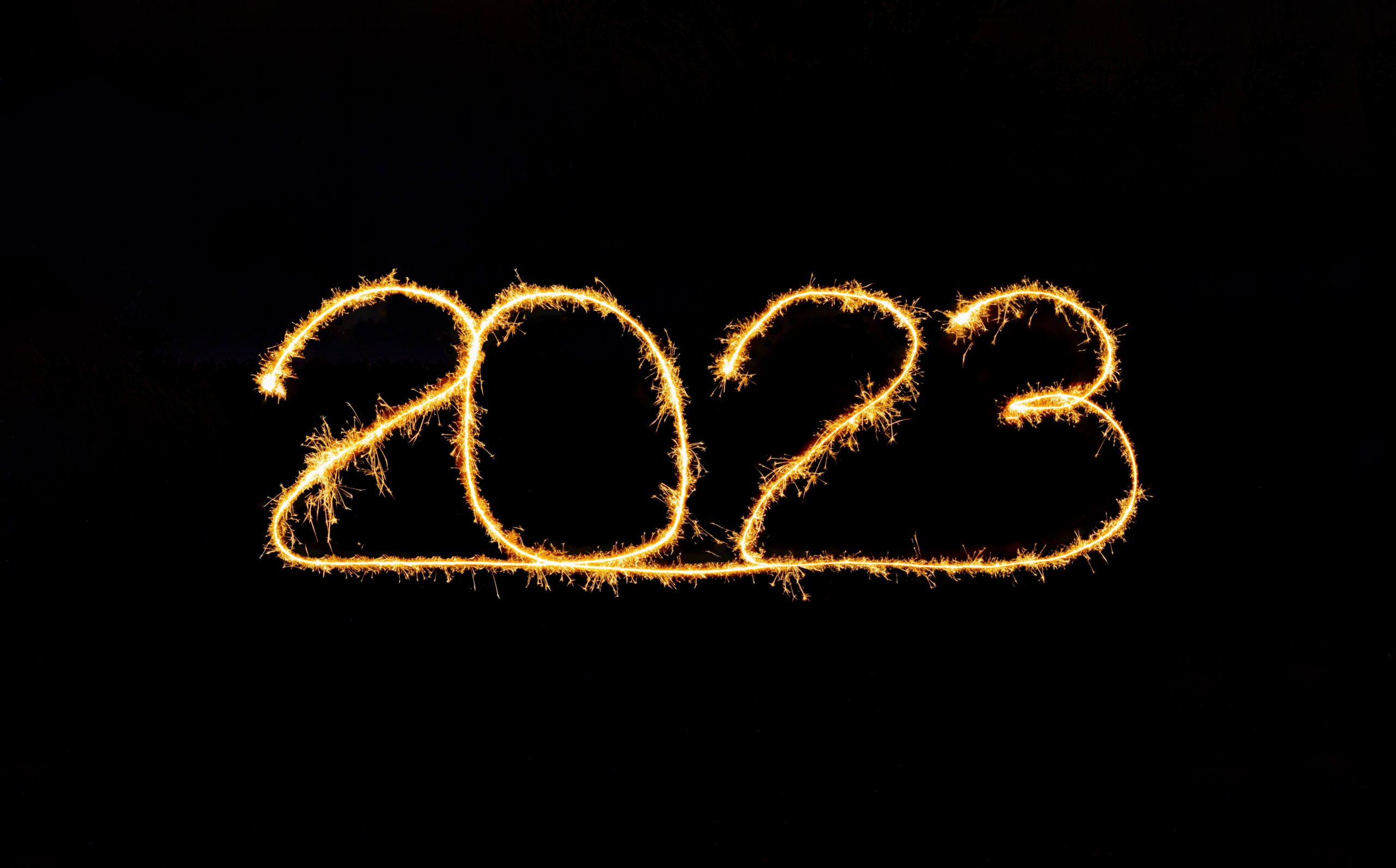 Picture of the letters 2023 for the new year.